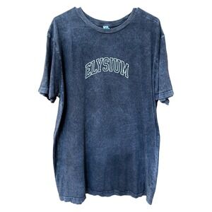 Elysium Graphic Tee Mens M Washed Black Vintage Style‎ Mythology Zeus Oversized